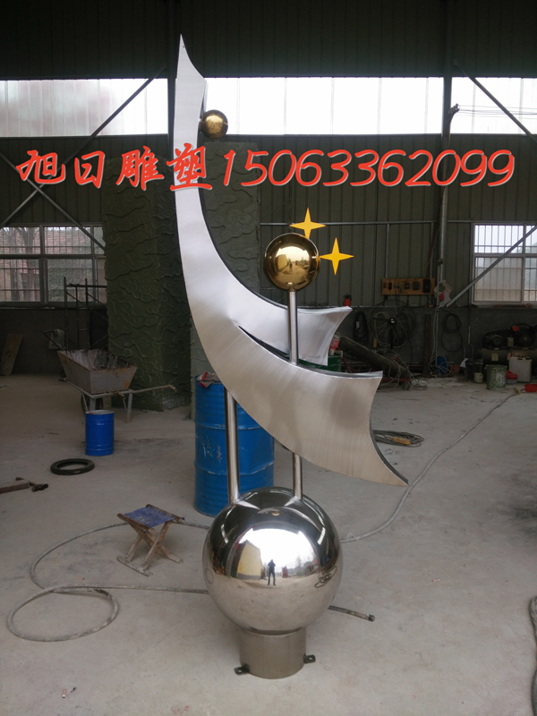 山东不锈钢雕塑施工现场