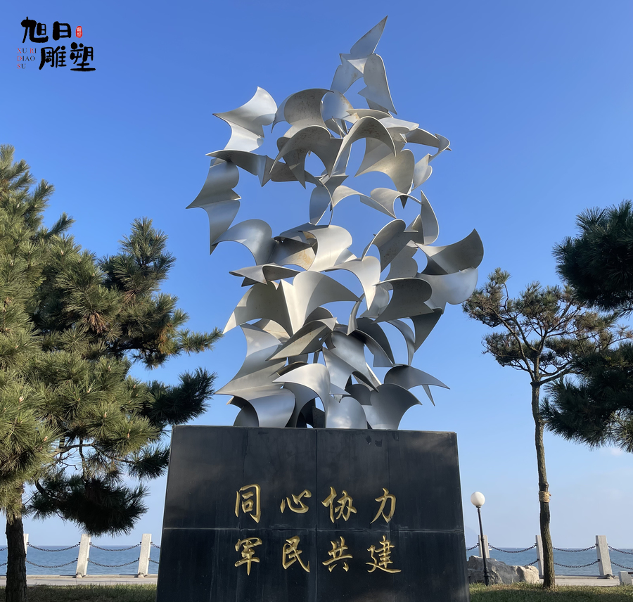  青岛不锈钢雕塑高度7米 